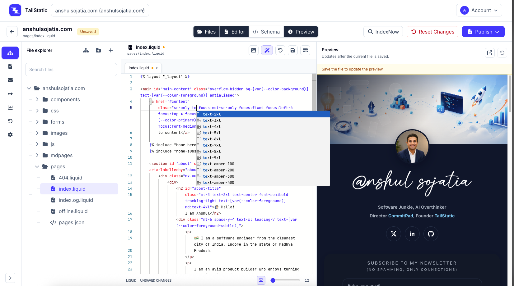 TailStatic Editor Banner